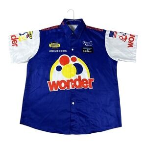 Talladega Nights Ricky Bobby Wonder Bread Racing Shirt Mens 2XL Blue Pit Crew